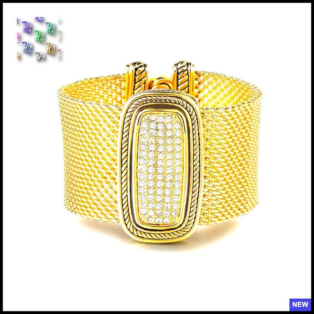 Vintage Retro Antique Elegant Bangle Bracelet Magnetic Clasp Cable Wire Design